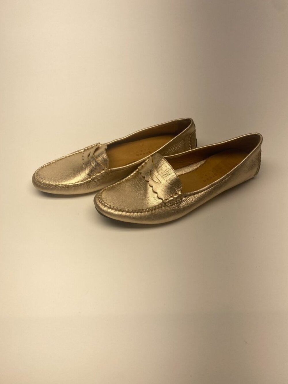 Patricai Green Womens Janet Scalloped Penny Loafer Driving Shoe Sz 10